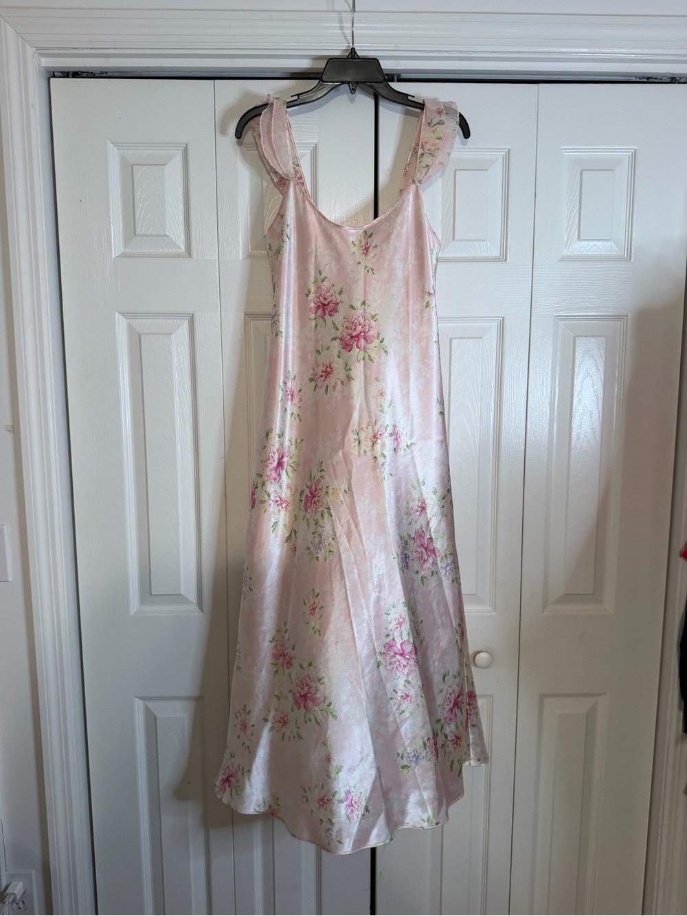 Oscar de la Renta Floral Satin Slip Dress Pink size Small intimate sexy